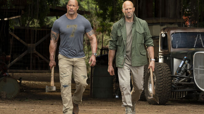 Dwayne Johnson y Jason Statham en la nueva 'Fast & Furious'.