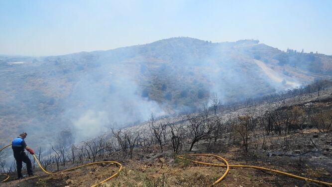 Uno de los incendios forestales registrados en Mijas.