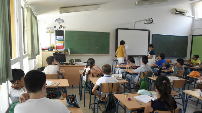 Un aula del colegio Mediterráneo.