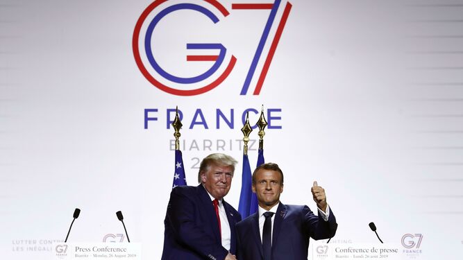 El presidente de Estados Unidos, Donald Trump, y el de Francia, Emmanuel Macron, cerraron el G-7 con una rueda de prensa conjunta.