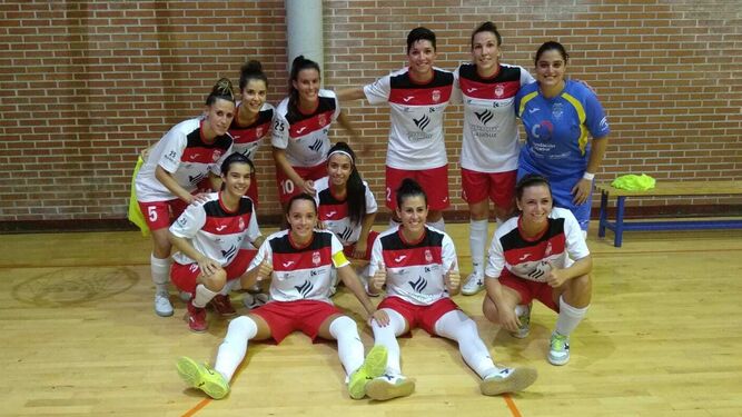 El equipo del Cajasur Deportivo Córdoba, tras su victoria de esta tarde.