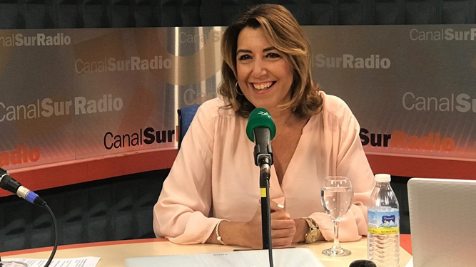 Susana Díaz, este lunes en Canal Sur Radio.