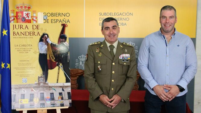El alcalde de la localidad Antonio Granados y el Coronel Antonio R. Berna.