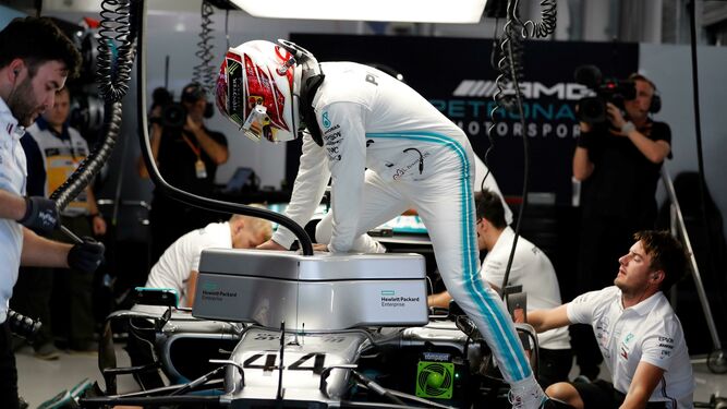 El piloto de Mercedes, Lewis Hamilton, durante el pasado Gran Premio de Rusia