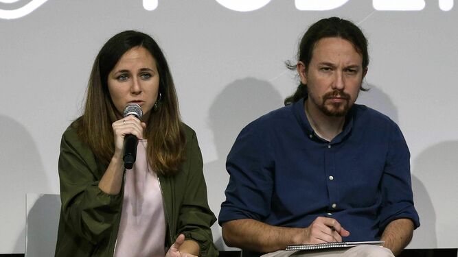 Pablo Iglesias y Ione Belarra, de Unidas Podemos.