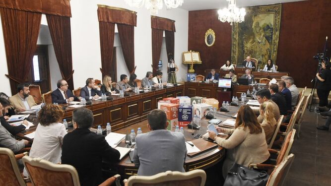 Un momento de la última sesión plenaria celebrada en la Diputación.