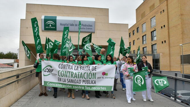 Protesta de los profesionales sanitarios en Pozoblanco.