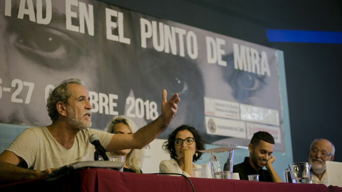 Willy Toledo en una jornadas de debate en Cádiz, en 2018