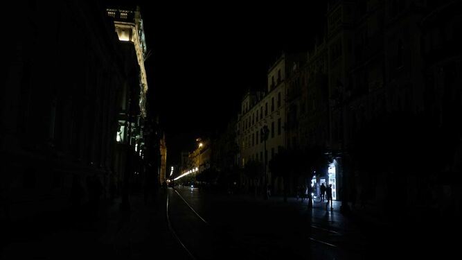 Un apagón eléctrico en el centro de Sevilla