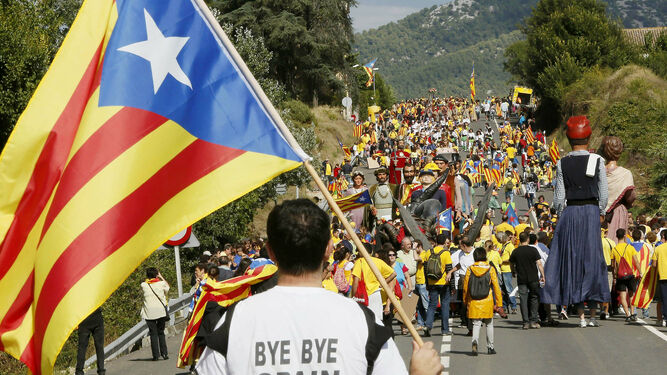 Cadena humana organizada por la Asamblea Nacional Catalana en coincidencia con la Diada este pasado 11 de septiembre.