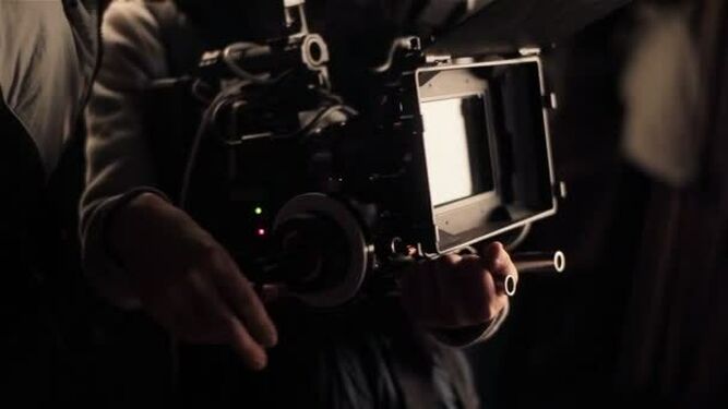 Una cámara de vídeo, durante un rodaje.