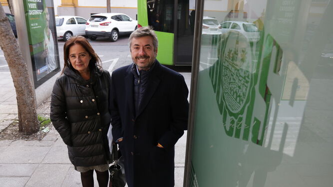 Ana Tamayo y Miguel Ángel Torrico, antes de la rueda de prensa.