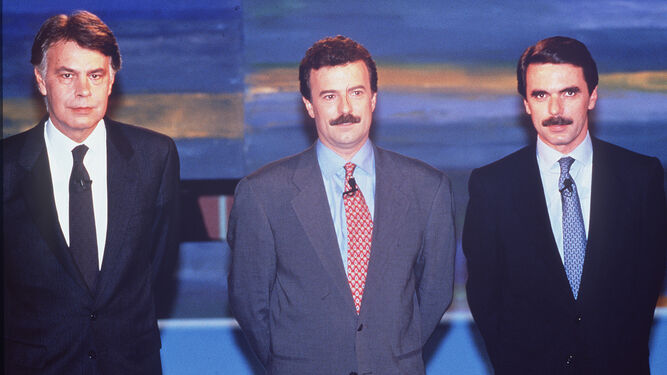 El debate electoral de 1994, entre Aznar y González, y moderado por Manuel Campo Vidal