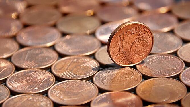 Monedas de un céntimo de euro.