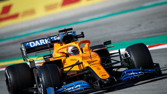Carlos Sainz rueda con su McLaren en el circuito de Montmeló, donde totalizó 161 vueltas.