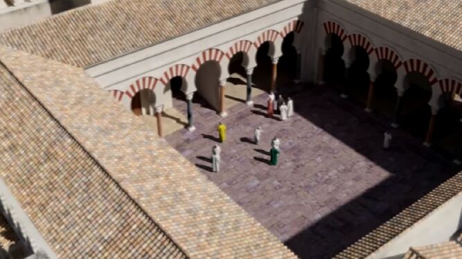 Reconstrucción virtual de uno de los edificios de Medina Azahara.