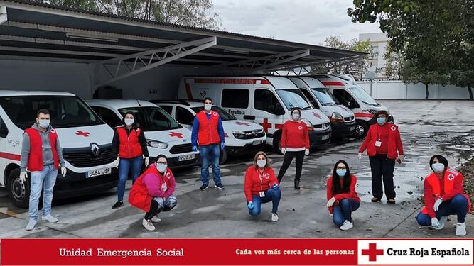Unidad de emergencia social de Cruz Roja en Puente Genil.