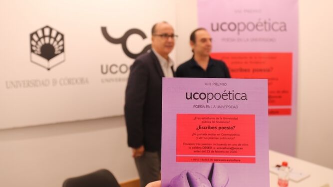 José Álvarez y Javier Fernández durante la presentación de Ucopoética 2020 el pasado mes de noviembre.