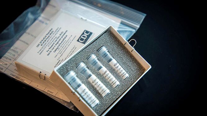 Kit de prueba  de laboratorio para el coronavirus.
