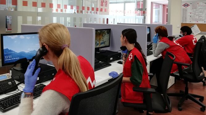 Centralita de atención al usuario de Cruz Roja Córdoba.