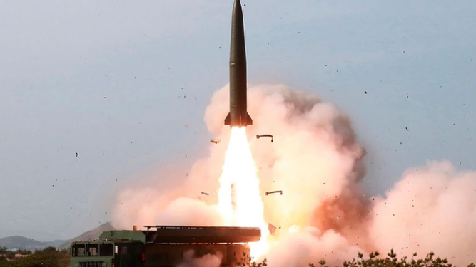 Una prueba con misiles reciente en Corea del norte