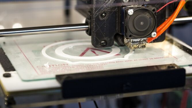 Detalle de una impresora 3D.
