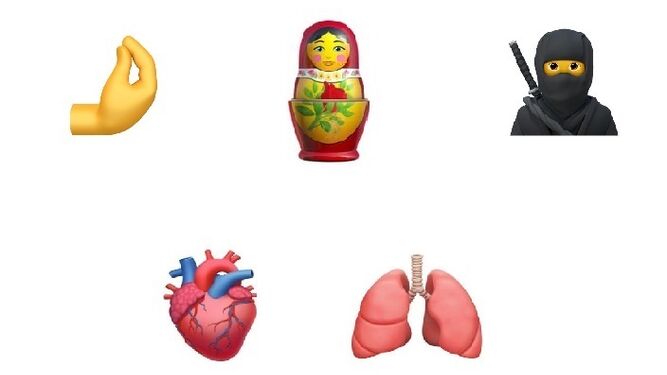 Algunos de los nuevos 'emojis' de Apple