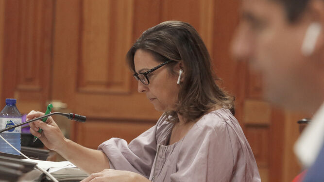 Isabel Ambrosio, durante un Pleno municipal.