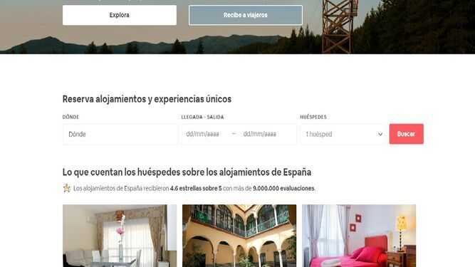 La plataforma de Airbnb en Internet
