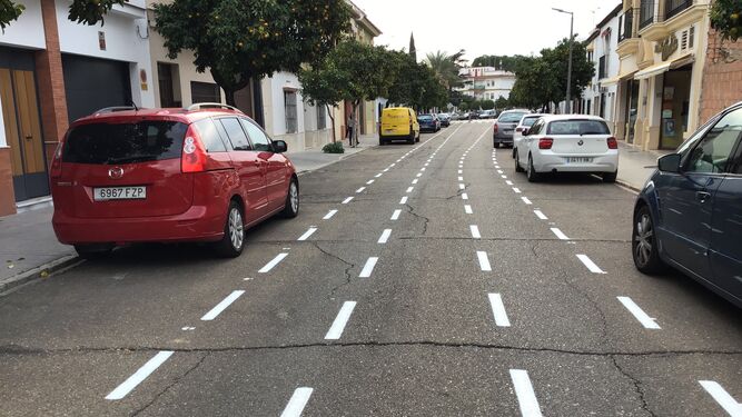 Uno de los tramos más polémicos del carril bici de Palma del Río.