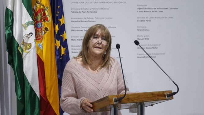 María Isabel Cintas en la sala Santa Inés, durante su intervención en el Día de la Lectura.