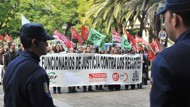 Manifestación de funcionarios de Justicia en 2013