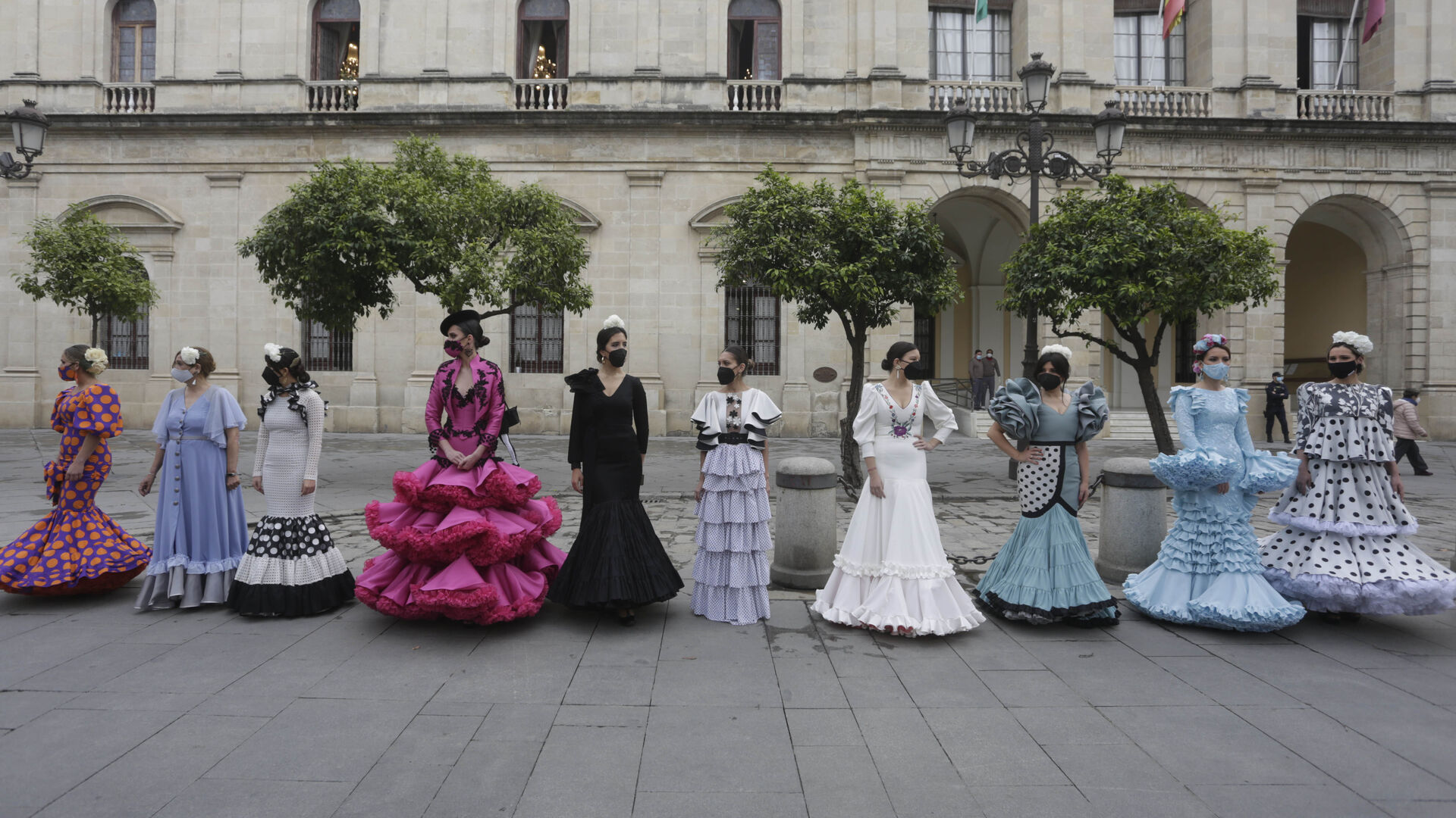 Las im&aacute;genes de la manifestaci&oacute;n del sector de la moda flamenca