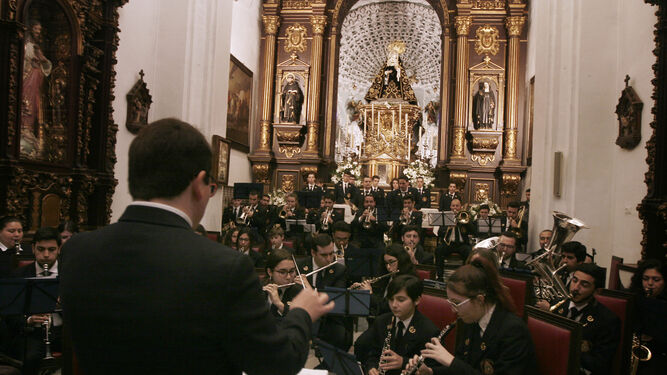 La Banda de la Estrella, durante un concierto de Cuaresma de la hermandad de Los Dolores.