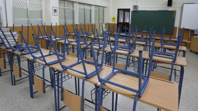Un aula vacía en un colegio.