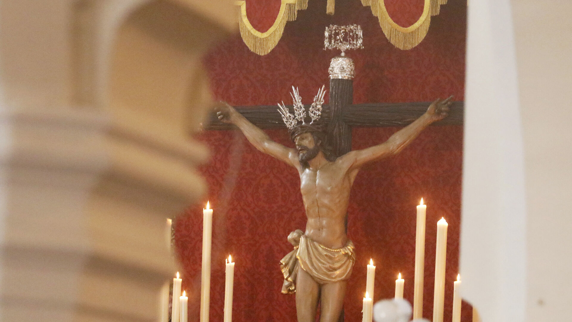 El Cristo de la Agon&iacute;a, en la&nbsp;iglesia de Santa Victoria del barrio del Naranjo.