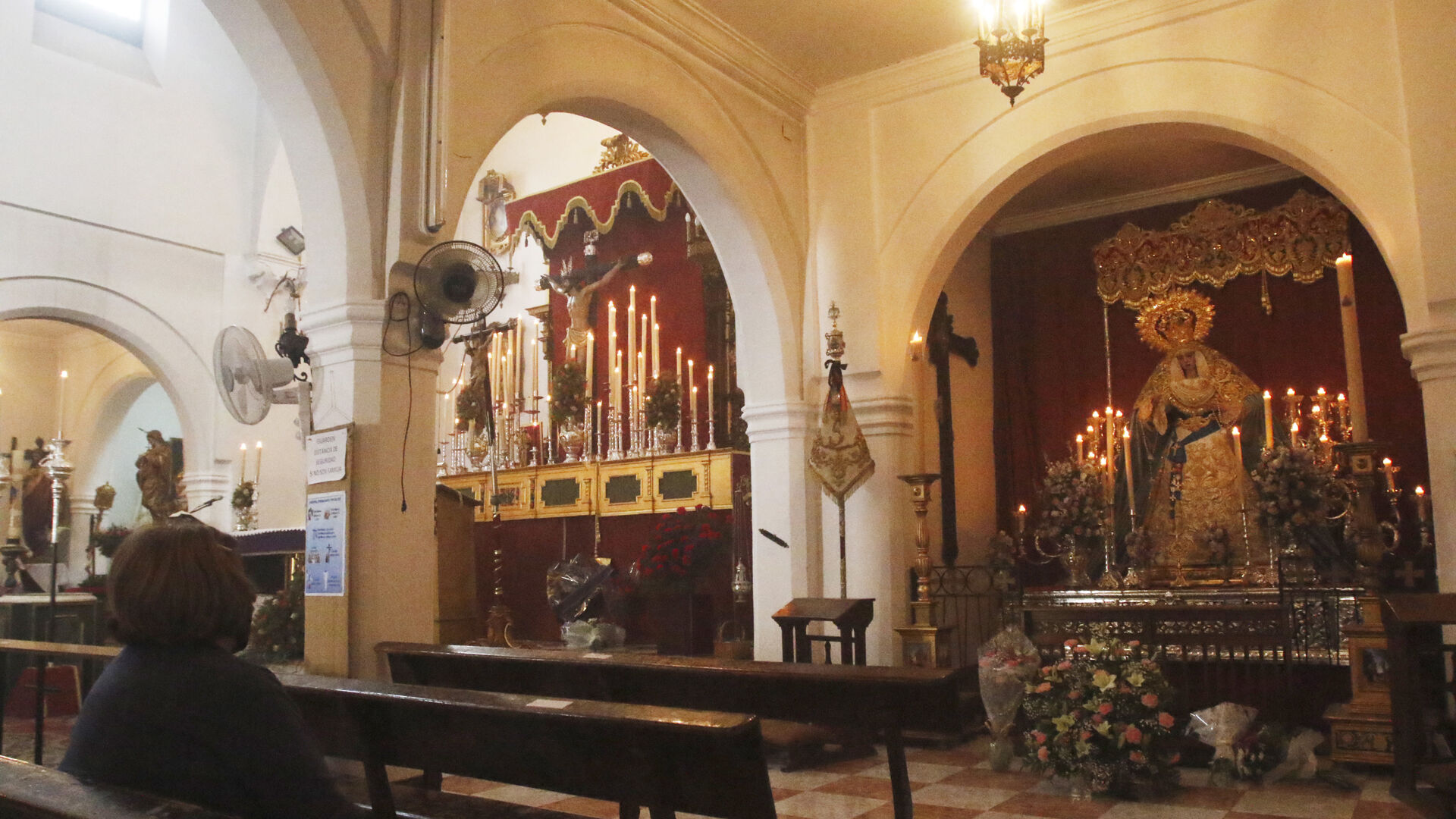 El Cristo de la Agon&iacute;a y la Virgen de la Salud, en la&nbsp;iglesia de Santa Victoria.