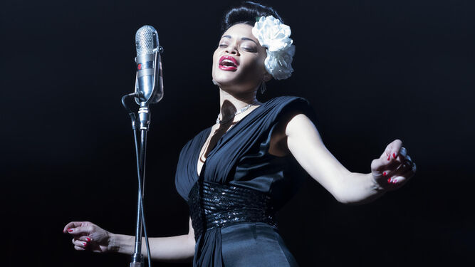 Andra Day, caracterizada como Billie Holiday en la recién estrenada película de Lee Daniels.
