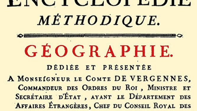 Tomo de la Encyclopédie Méthodieque que incluía el artículo de Masson de Morvilliers