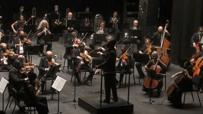 La Orquesta de Córdoba, durante un concierto en el teatro Góngora.