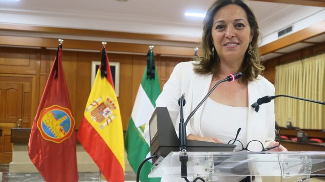 Isabel Ambrosio en una rueda de prensa en Capitulares.