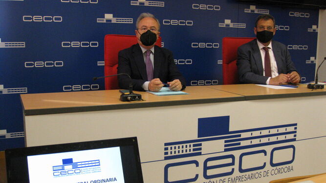 El presidente de CECO, Antonio Díaz, y el secretario general de la entidad, Joaquín Gisbert.