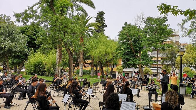 La Asociación Musical Pascual Marquina de Montilla, durante el concierto.