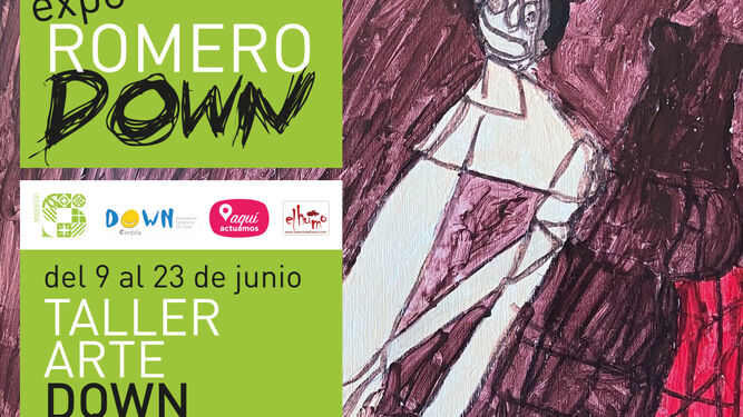 Cartel de la exposición de arte de la mano de Down Córdoba.