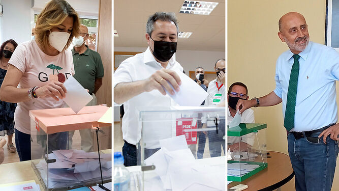 Los candidatos en las primarias del PSOE andaluz.