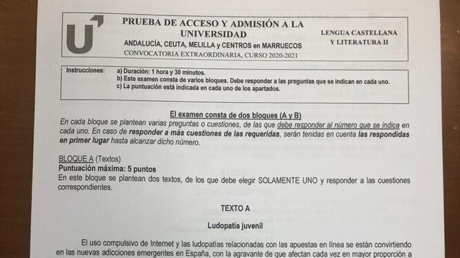 Este es el examen de Lengua y Literatura en la segunda prueba de Selectividad: Luis Cernuda y un texto de El País