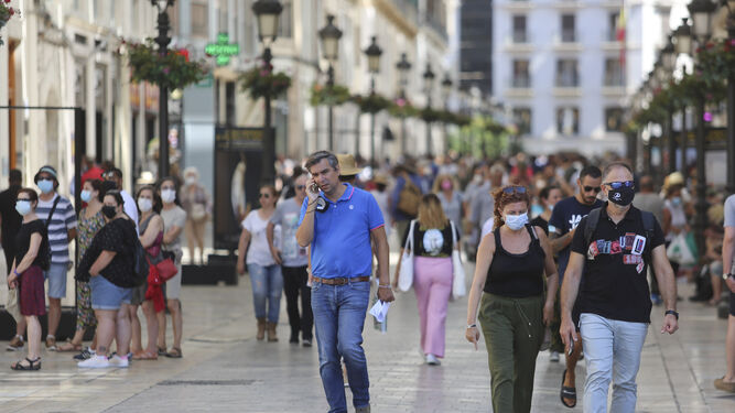 La calle Larios, principal arteria comercial de Málaga, en una imagen reciente