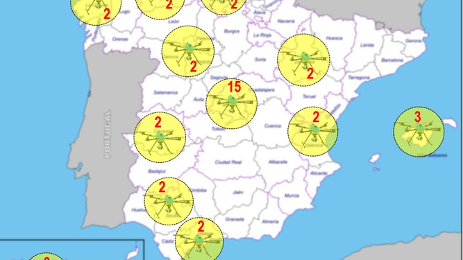 Mapa de drones de la DGT en la operación retorno del verano 2021