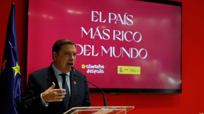 El ministro Planas, durante la reciente presentación de la campaña 'El país más rico del mundo'.