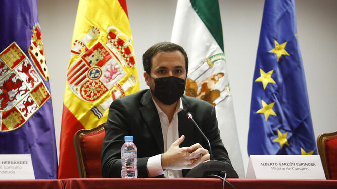 Alberto Garzón durante su intervención en Córdoba.